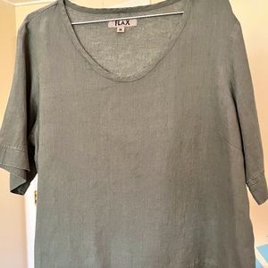 Flax Linen Top Short Sleeve M